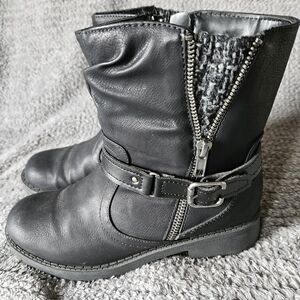 Jellypop Black Combat & Moto Boots